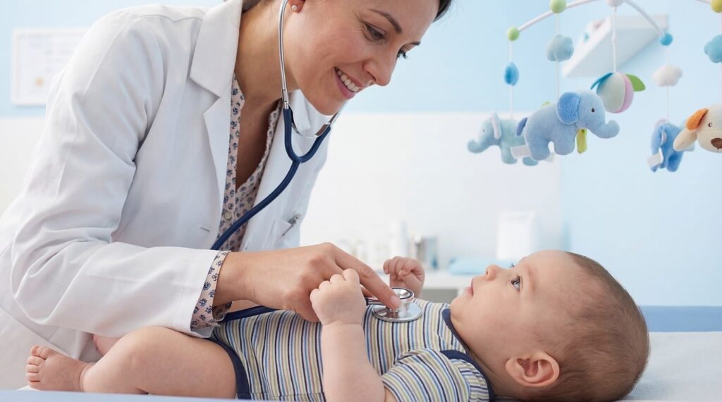 Especialidades Disponibles baby, pediatrician, doctor, medical, healthcare, checkup, infant, examination, clinic clinic, health, medicine, stethoscope, nursing, professional, newborn, childhood, care, wellness, physician, hospital, treatment treatment, safety, development, specialist specialist, ai generated